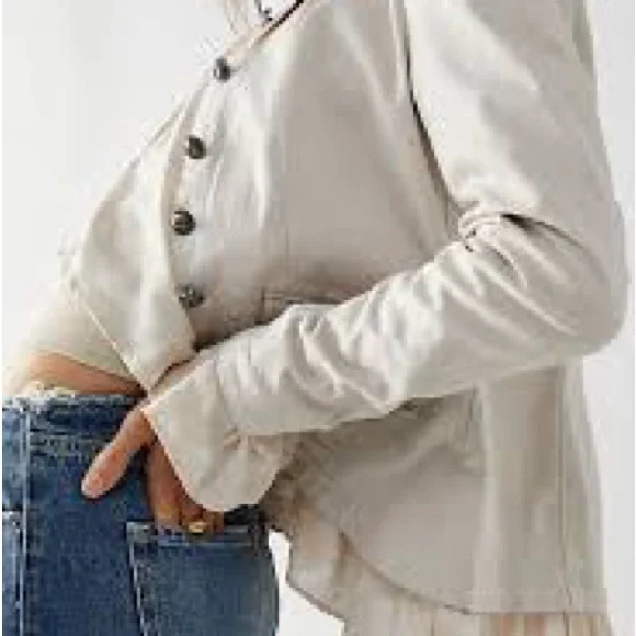Free People Women's Ruffles Romance Jacket, Natural, XS - Picture 3 of 10